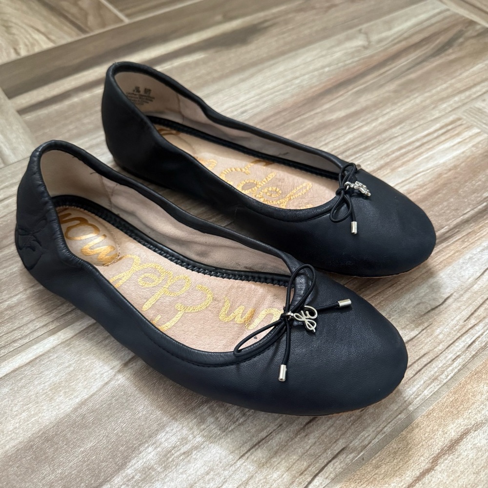 SAM EDELMAN Felicia black ballet flats women’s 6.5